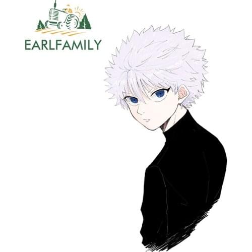 EARLFAMILY 13cm x 7.1cm for Killua Hunter Personality Car Stickers Comical Decal Vinyl Motorcycle Decals Custom Printing Decor
