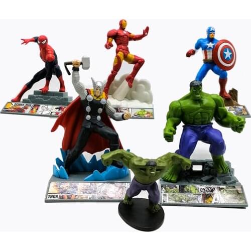 Hasbro Marvel Action Figure Super Hero Dolls Collections Figurine Children Gifts Spiderman Iron Man Hulk Thor Captain America