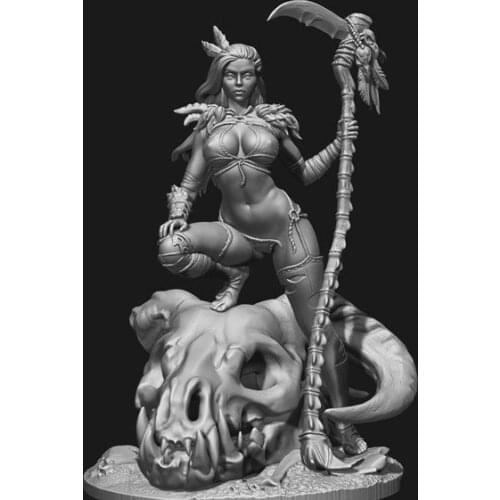 Resin Figure 1/24 ancient girl stand with base Model Unassambled Unpainted Figure Building Kit