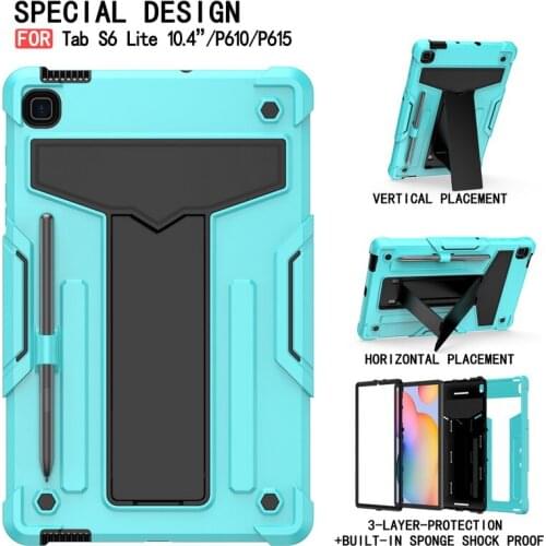 Hybrid Rugged Tablet Stand Shell Cover Funda For Samsung Galaxy Tab S7 FE 12.4 2021 S6 Lite P610 P615 S7 T870 Cover