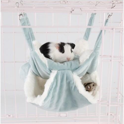 Hamster Hammock Guinea Pig Squirrel Chinchilla Soft Winter Warm Hanging House Nest Accessories Small Pet Multilayer Hammock Toy