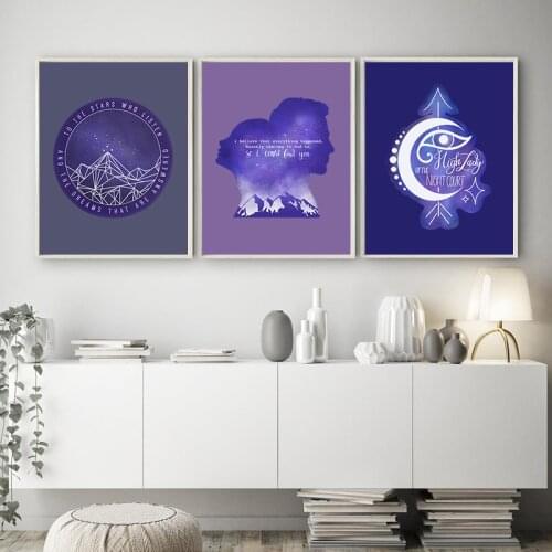 Canvas Painting Art Posters and Prints Fans Gifts Velaris Mountain Wall Pictures for Living Room Bedroom Home Decoration