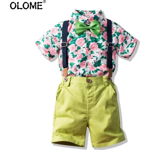 OLOME Summer Kid Boy Clothing Sets Fashion Children Shirts Gentleman Shirt+Pant for Boys Baby Wedding Clothes 2-7 Years Clothing