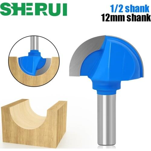 1PC 12mm Shank Core Box Router Bit - 1/4 Radius Round bottom knife For Woodworking Cutting Tool