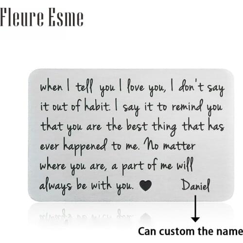 Wallet Insert Card Anniversary Birthday Gifts for Him Men Husband Valentine from Wife Girlfriend Boyfriend Gift for Groom Fiance