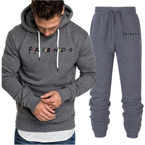 New FRIENDS Tracksuit Men Sets Winter Hoodies Pants 2 Piece Set 2020 Fashion Hoody Mens Sweatshirt Sport Joggers Sweatpants Suit