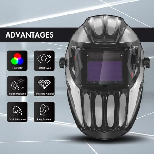 Share Lashelm ADL-DH850M Large View True Color Solar Power Auto Laser Filters Mask For Tig Mig Arc Lassen Grind Cut