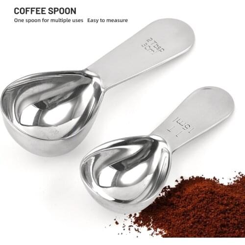 Stainless Steel Coffee Beans Measuring Spoon Thicken With scale For Coffee Tea Milk Powder Household Kitchen Tools