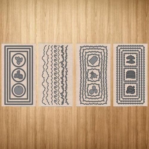 Metal Cutting Dies Multiple Geometric Frame Heart Craft Stencil Diy Scrapbooking Handmade Card Make Shape Album Decoration Model