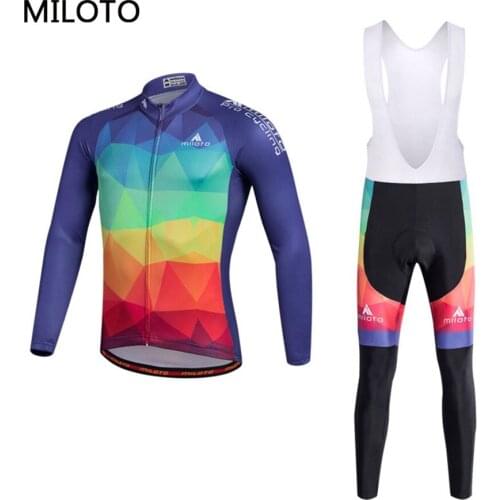 Miloto Long Sleeve Cycling Jersey Bike Jersey cycling clothing maillot ciclismo roupa ciclismo Gel Pad Bib Shorts Cycling set