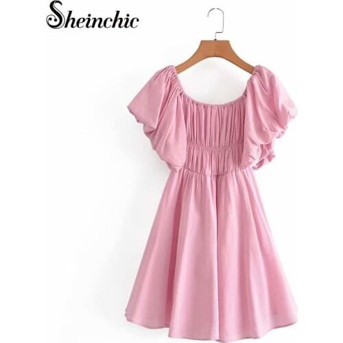 Korean Fashion Ruffles Mini Dresses for Women 2021 Summer Vestidos De Mujer Casual