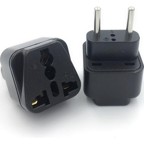 New 2pin Brazil Brazilian AC Power Plug UK/US/EU To Brazil Brasil Socket Travel Power Adapter Plug 2 Pin Converter Plug