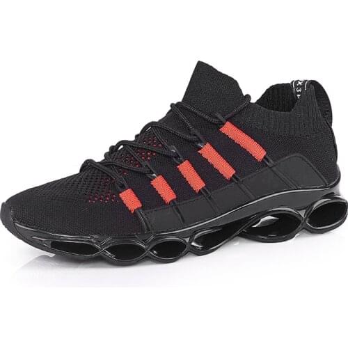 Shoes Men Sneakers Breathable Socks Sneakers Fishbone Blade Shoes Men Casual Male Footwear Custom Logo Packing For Drop Shipping