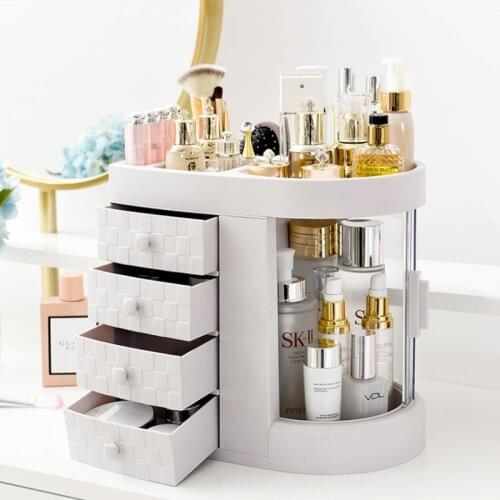 ABS Plastic Makeup Organizer 4 Drawers Jewelry Storage Box Large Capacity Cosmetic Storage Dust Proof Makeup Storage Case Box