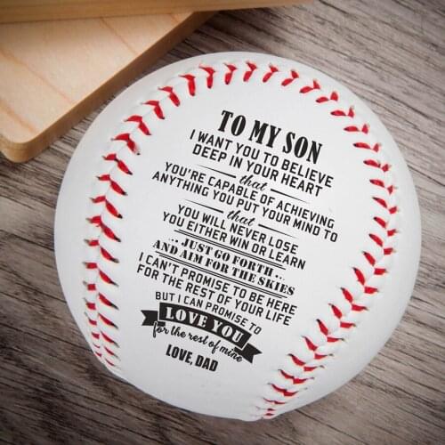 Dad To Son, Lighten Up – Enjoy Life Graduation Award Baseball Ball