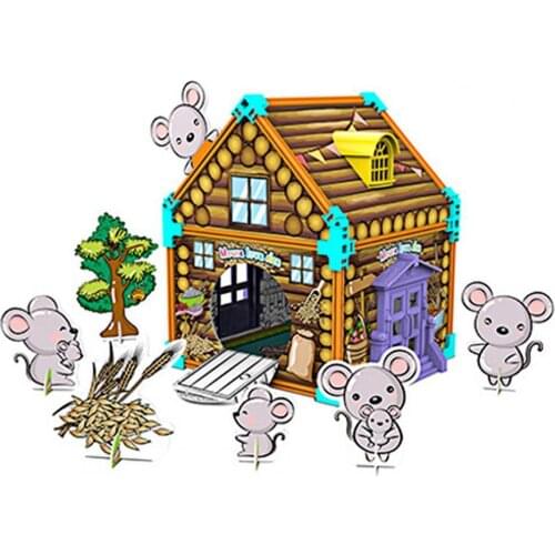 Jigsaw Cartoon Animal Design Painting Coloring Toy DIY Educational 3D Puzzle for Children