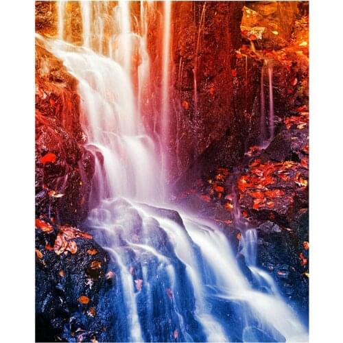 Full 5d Diamond Embroidery waterfall Picture of Rhinestones square diy Diamond Painting Cross Stitch mosaic Handwork Craft