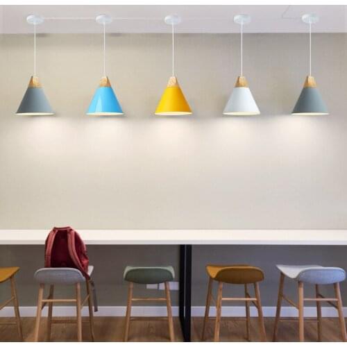 Nordic Simplicity Wood Pendant Lights Kitchen Hanging Lights Living/Dining Room Bedroom Hang Lamp Indoor Lighting Fixture E27