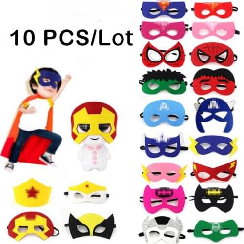 Super Hero Halloween Cartoon Birthday Cosplay Anime Party Masks 10Pcs/Lot Christmas Kids Make Dress Up Toys Children Gift Boy