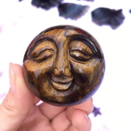 Tiger eye face sphere hand caved crystal skull natural stones and minerals spiritual meditation healing decoracion hogar moderno