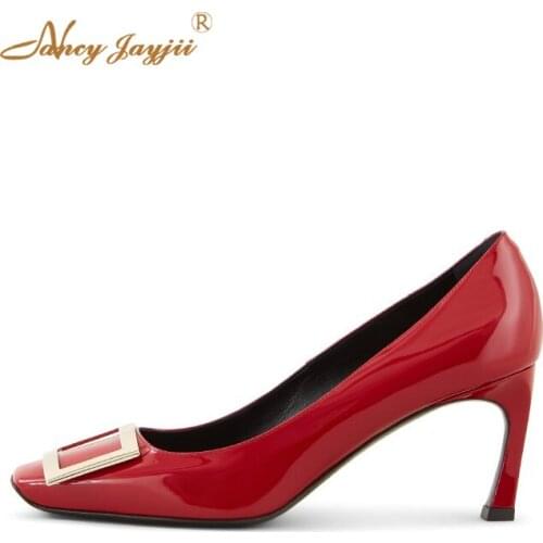 Belle Trompette 70mm Genuine Leather Pumps Patent Genuine Leather Concise Size 42 Thin High Heel Gladiator Ethnic Shoes Autumn