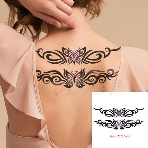 Waterproof Temporary Tattoo Sticker butterfly totem hand band arm leg back Tatoo Stickers Flash Fake Tattoos for girl Woman man
