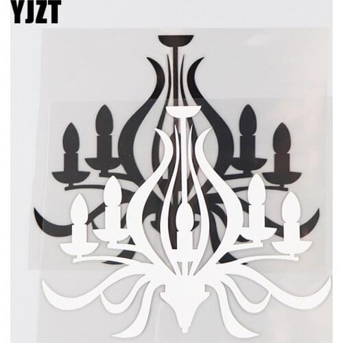 YJZT 16.1×12.9CM Art Table Lamp Pattern Vinyl Decal Retro Creative Car Sticker Black/Silver 20D-0011