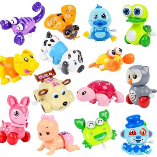 Baby Funny Kids Toys Spring Clockwork Toy Mini Pull Back Jumping Animal Wind Up Toys for Children Boys Random Color