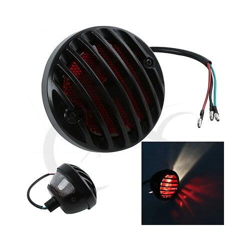 Round Motorcycle Tail Brake Light For Harley Bobber Chopper Street Bob Black New Sportster Softail Electra Glide Fat Bob New