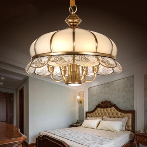 Nordic American Village Iron Bronze Pendant Light Deco Glass Continental Retro Modern Living Room Lamp Restaurant Bedroom Lights