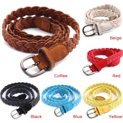 Women Fashion Elastic Cinch Belt Wide Stretch Waist Band Hemp Rope Braid Belt Multicolor
