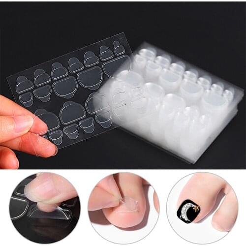 5 Sheets DIY Clear Jelly Glue Nail Sticker Tips Double Sided Tape Nail Art Extension Tool Waterproof False Drop Ship Manicure