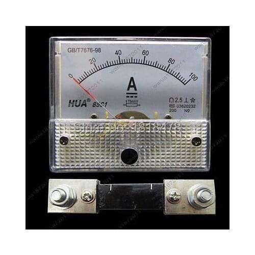 DC 100A Analog Ammeter Panel AMP Current Meter 85C1 Gauge 0-100A DC + Shunt