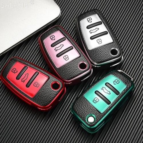 New Arrivals Leather+TPU Car Folding Key Cover Case Shell For Audi A1 A3 A4 A5 A6 B6 B7 B8 Q3 Q7 S3 C5 C6 4F 8L 8P 8V RS3 S3 TT
