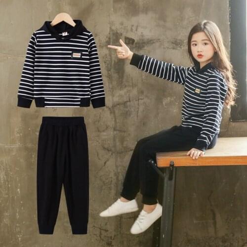 Girls'Autumn Style 2019 New Kids' Sports Long Sleeve Suit Girls' Spring Pure Cotton Girls Set