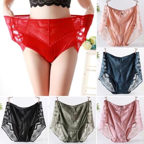 High Waist Elasticity Lace Sexy Panties Soft Modal Seamless WomenS Briefs Flowers Hollow Lingerie Big Size Female Underwear