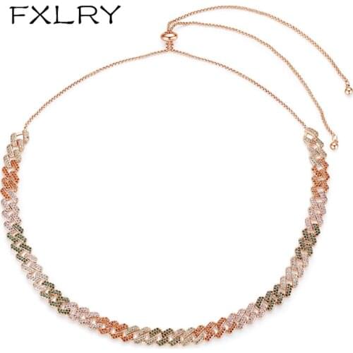 FXLRY New Necklace Colorful Rope Chain Necklaces Trendy Fashion for Women Party Jewelry