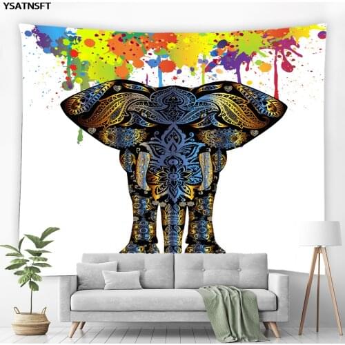 Elephant Tapestry Africa Wild Animal Sunset Retro Bohemia Pattern Wall Hanging Hippie Tapestry Bedroom Tapestries Rugs Art Decor