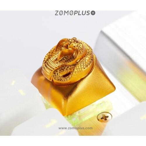 ZOMO Key cap mechanical keyboards keycap personality design,Animal modeling Golden Cobra aluminum alloy keycaps Cherry MX axis