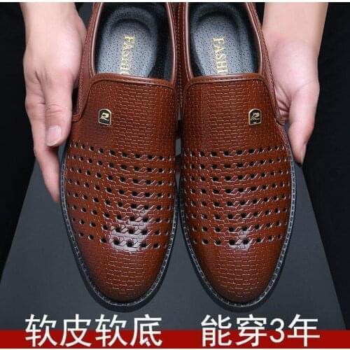 Leather Shoes Fashion Summer Leather Shoes Mens Mens Sandals Casual Zapatillas Hombre Chaussure Homme