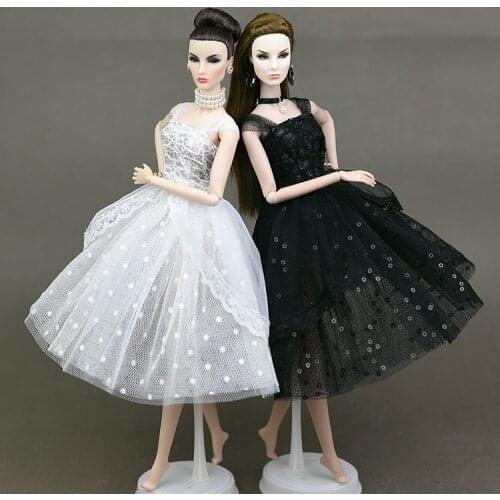 Pretty dress accessories Gifts White Black Pink Short Dress clothes for BB dolls BBI208