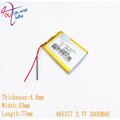 Liter energy battery Size 485377 3.7V 3000MAH Lithium polymer Battery With Protection Board For GPS Tablet PC Digital Products