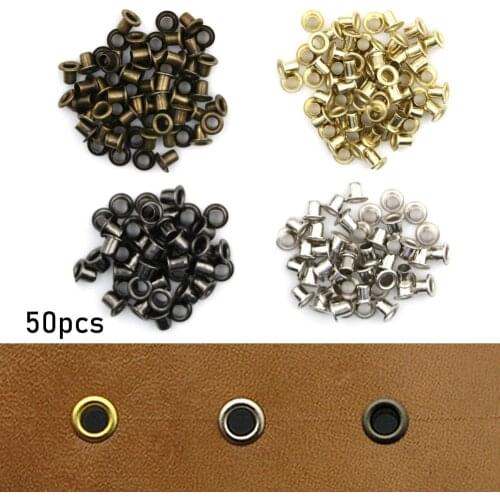 50 Pcs Mini Metal Eyelet Buttons Metal Buckle Snap Buttons DIY Doll Belt Buckles Clothes Sewing Accessory Doll Bags Accessories