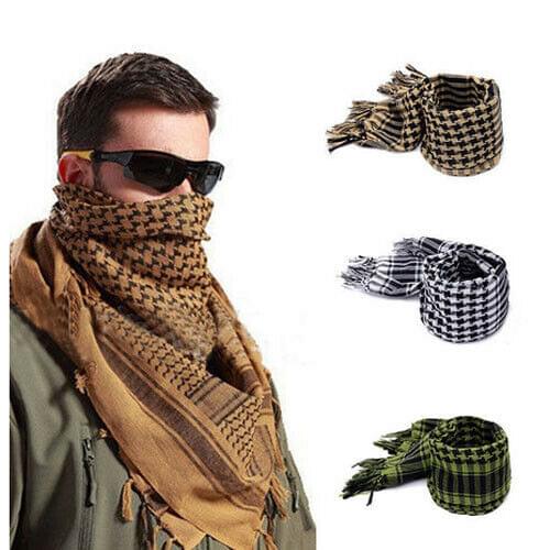 Fashion Lightweight Plaid Square Outdoor Shawl Military Arab Tactical Desert Army Shemagh KeffIyeh Arafat Scarf Anti slobber