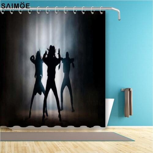Fashion Dance Bathroom Curtain Group Of Young Hip-Hop Dancers Waterproof Shower Curtain Polyester Fabric Bath Curtain Home Sets