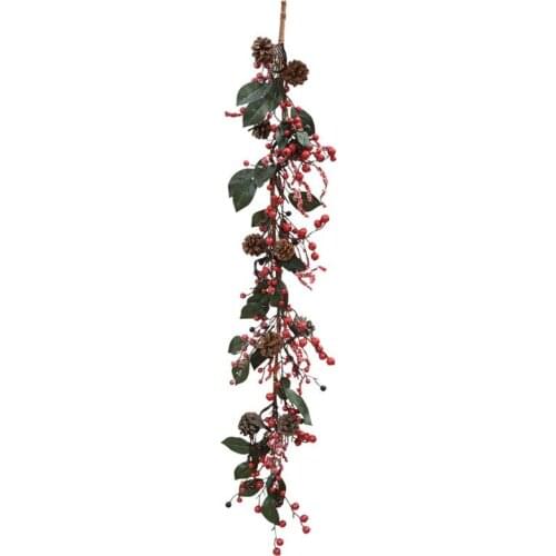 Fashion Red Berry Christmas Wreath Hanging Door Garland Artificial Flower Xmas Ornaments Home Party Decoration 2020 New