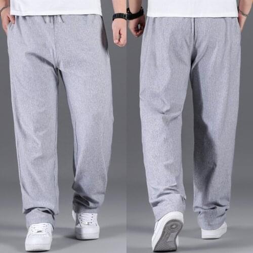 Plus Size Mens Joggers Casual Baggy Pants Fitness Men Tracksuit Loose Straight Sweatpants Gray Gyms Jogger Trousers XL-8XL