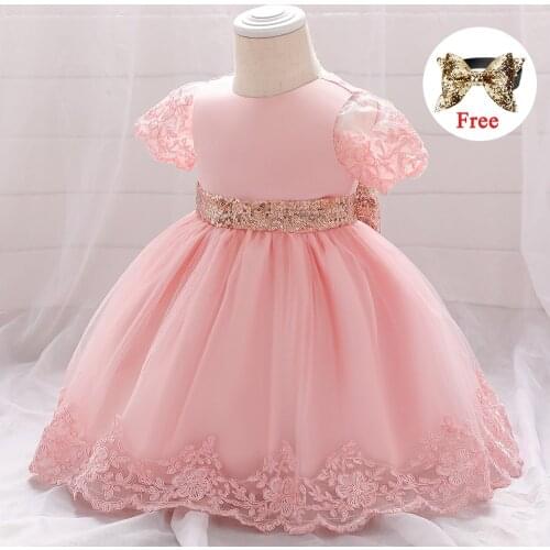Newborn Baby Girl Party Dress Infant Christening Princess Dresses For Baby 1st Birthday Dress Sequins Summer Baby Girl Clothes