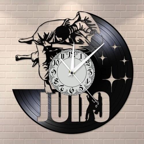 Judo Vinyl Record Wall Clock Japanese Martial Art Home Decor Jiu-Jitsu Frameless Silent Non ticking Wall Watch Judoka Gifts