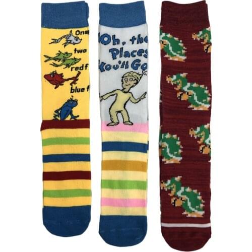 New Cartoon Stripe Fashion Socks New Leisure Street Sports Skateboard Fashion Happy Funny Stockings Gift